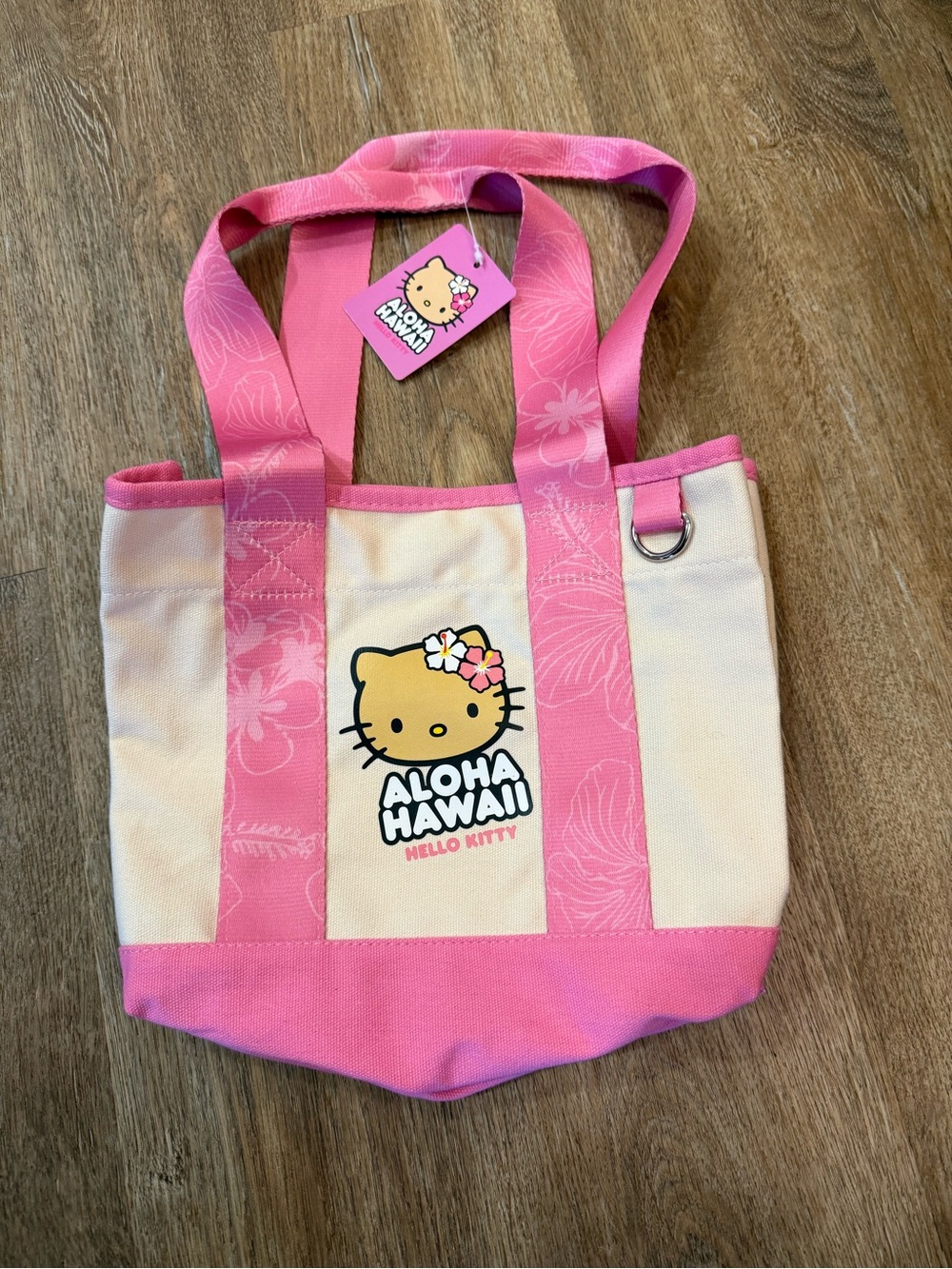 Hello Kitty Pink & Cream Aloha Hawaii Canvas Tote